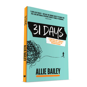 31 Days – A zero-bullshit maserclass in mindset training for the modern runner by Allie Bailey hardback book mock-up image