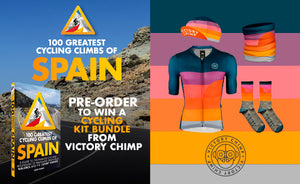 Pre-order 100 Greatest Cycling Climbs of Spain and you could win a Victory Chimp kit bundle