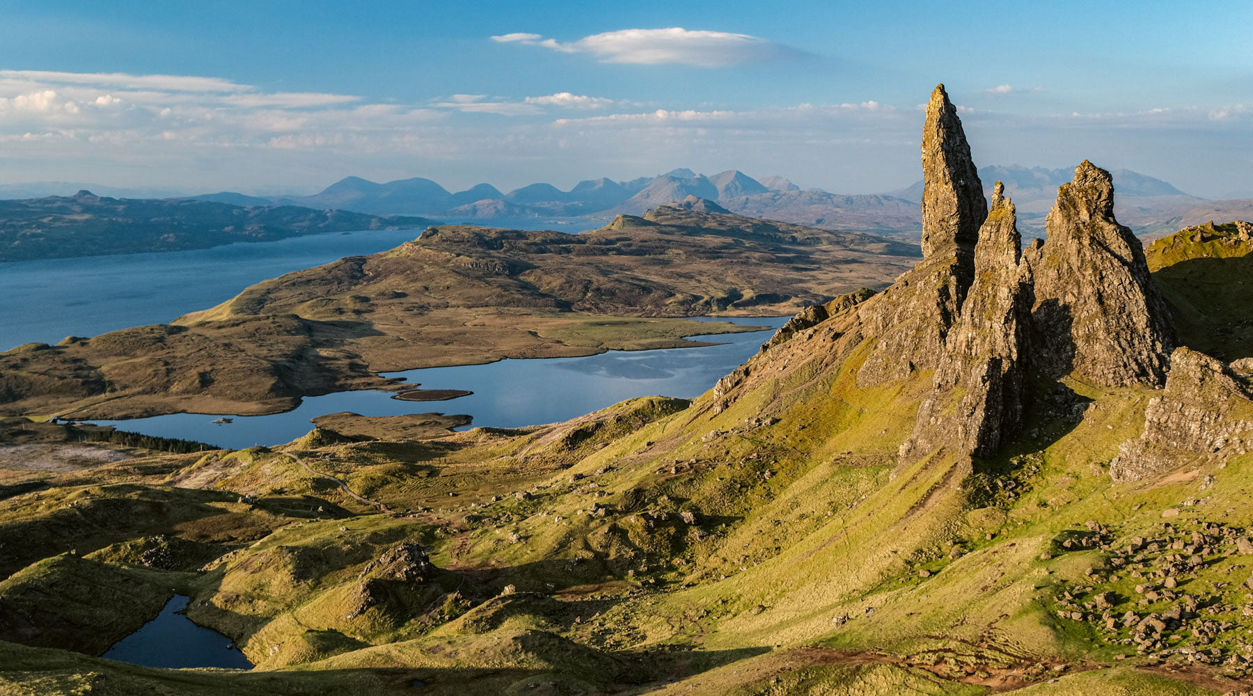 The Old Man of Storr is a rocky hill on the Trotternish peninsula of the Isle of Skye in Scotland