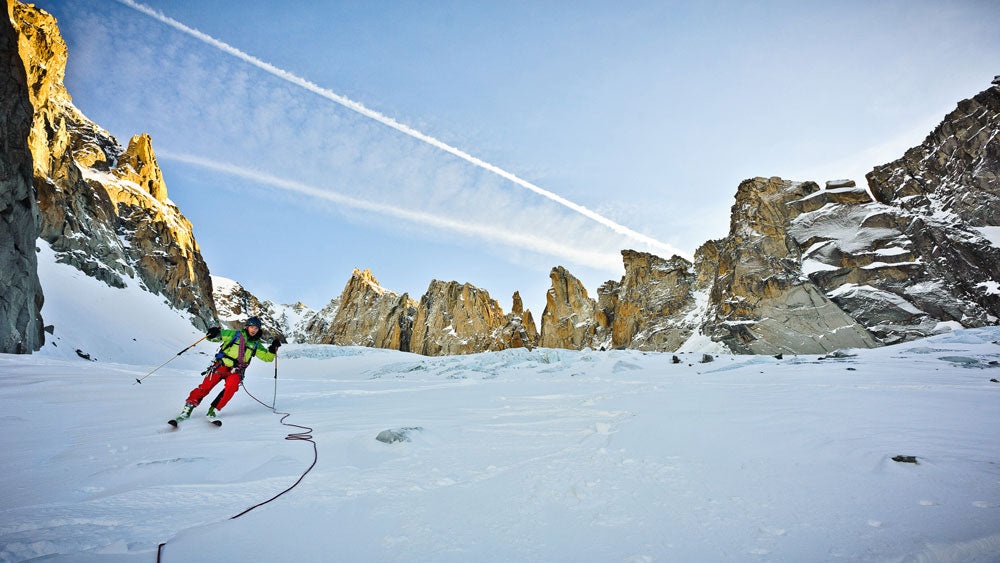 David Garnier skiing Glacier du Milieu Mont Blanc Lines