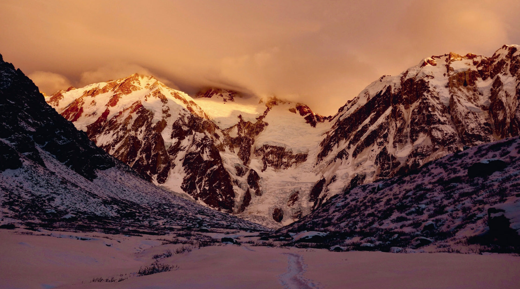 Sunset on Nanga Parbat, the ninth-highest mountain on Earth.