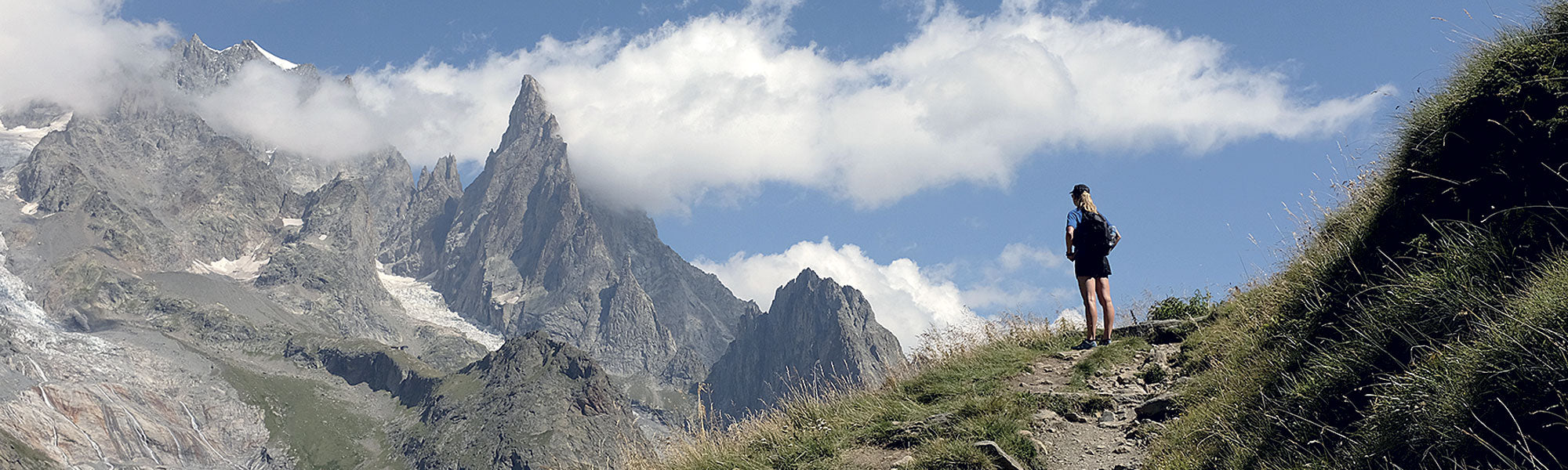 The Aiguille Noire de Peuterey as seen on the Tour du Mont Blanc in the Alps