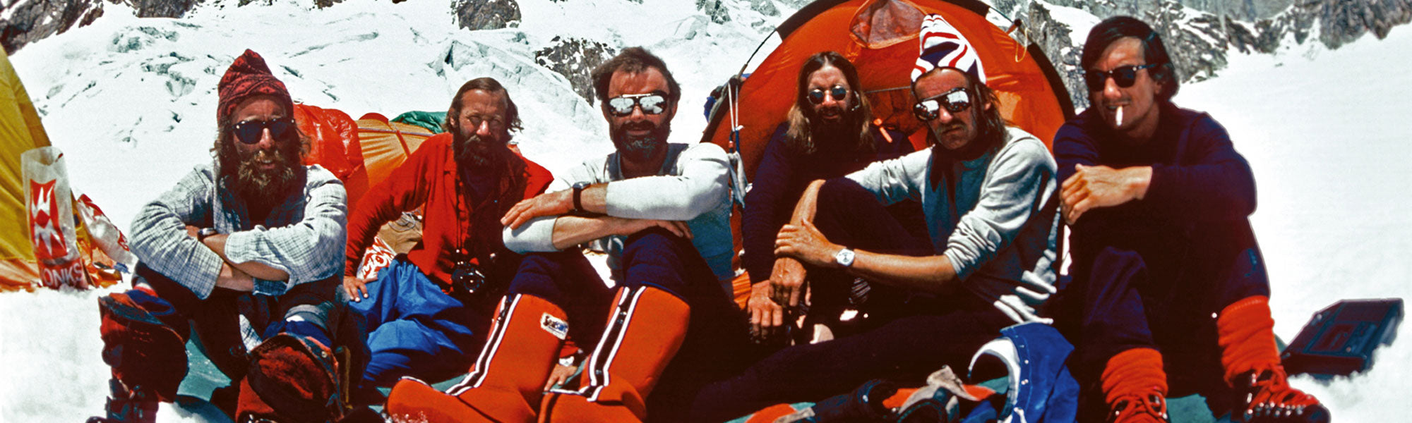 The team which climbed The Ogre, including Chris Bonington, photo by Doug Scott