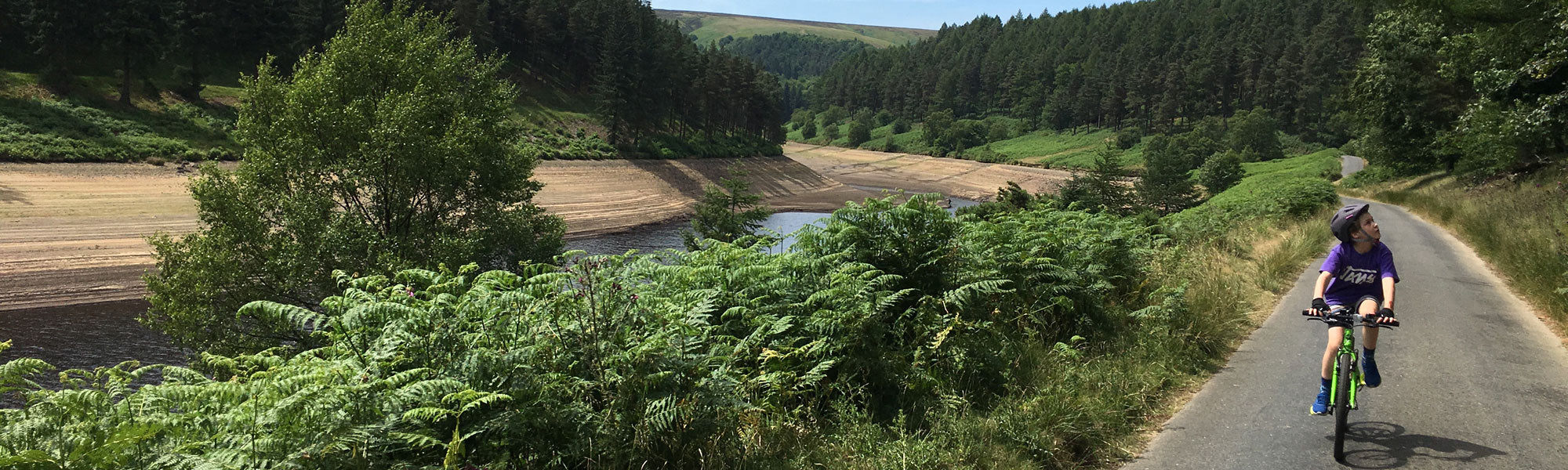 Cycling around the Derwent reservoirs in the Peak District, taken from Traffic-Free Cycle Trails by Nick Cotton