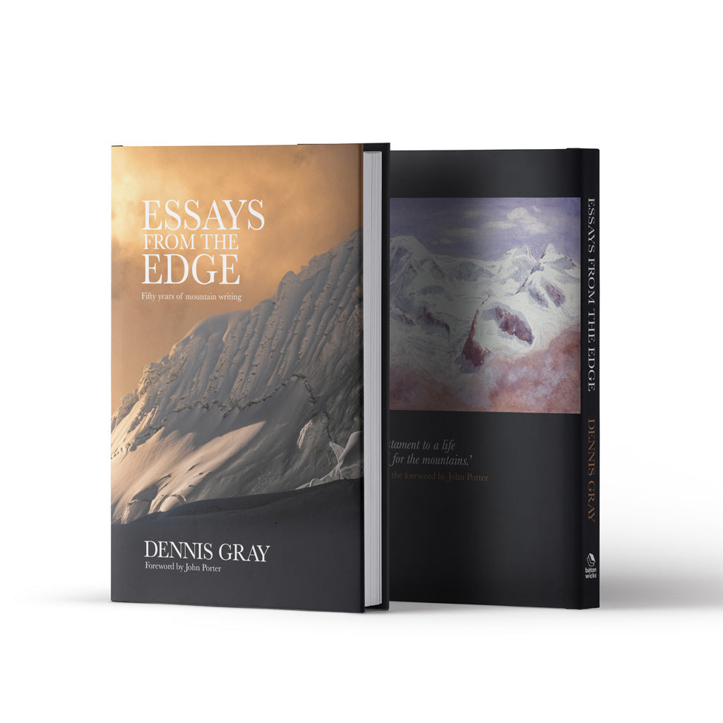 Mockup cover for the hardback limited edition of Dennis Gray's book Essays from the Edge