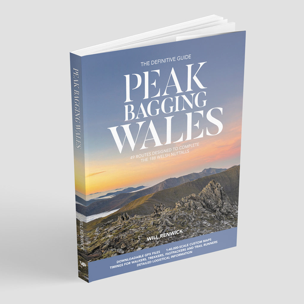 Peak Bagging Wales by Will Renwick front cover image mock-up 9781839812958