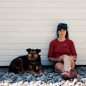 Allie Bailey, author of There is No Wall, and her dog Pickle. Photo by David Miller.
