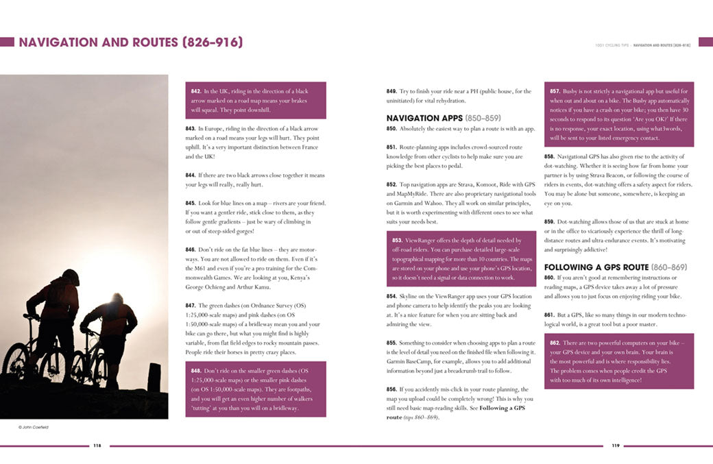 1001 Cycling Tips - Adventure Books by Vertebrate Publishing