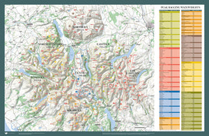 The Peak Bagging: Wainwrights Fold-out Poster Map is designed to give you an at-a-glance guide to 45 routes designed to complete all 214 of Alfred Wainwright’s Lake District fells in the most efficient way.