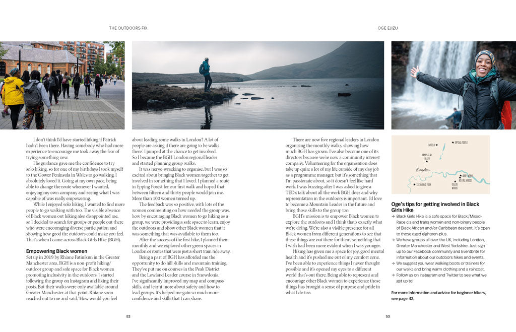 Sample pages from The Outdoors Fix by Liv Bolton.